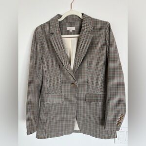 Loft Women's Tan Checkered Blazer sz 0/small